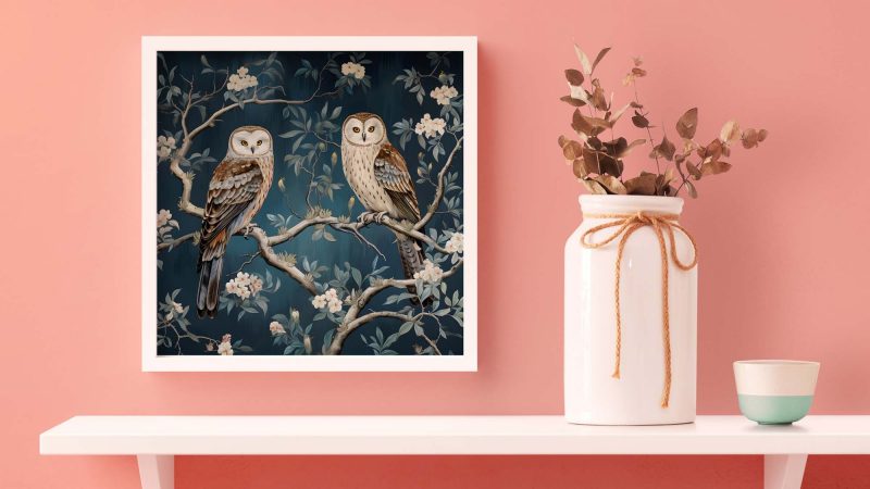 Two Olws Wallpaper, William Morris Style, Morris Printable, Walldecore - Image 6