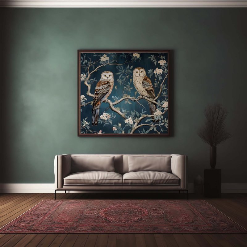 Two Olws Wallpaper, William Morris Style, Morris Printable, Walldecore - Image 11
