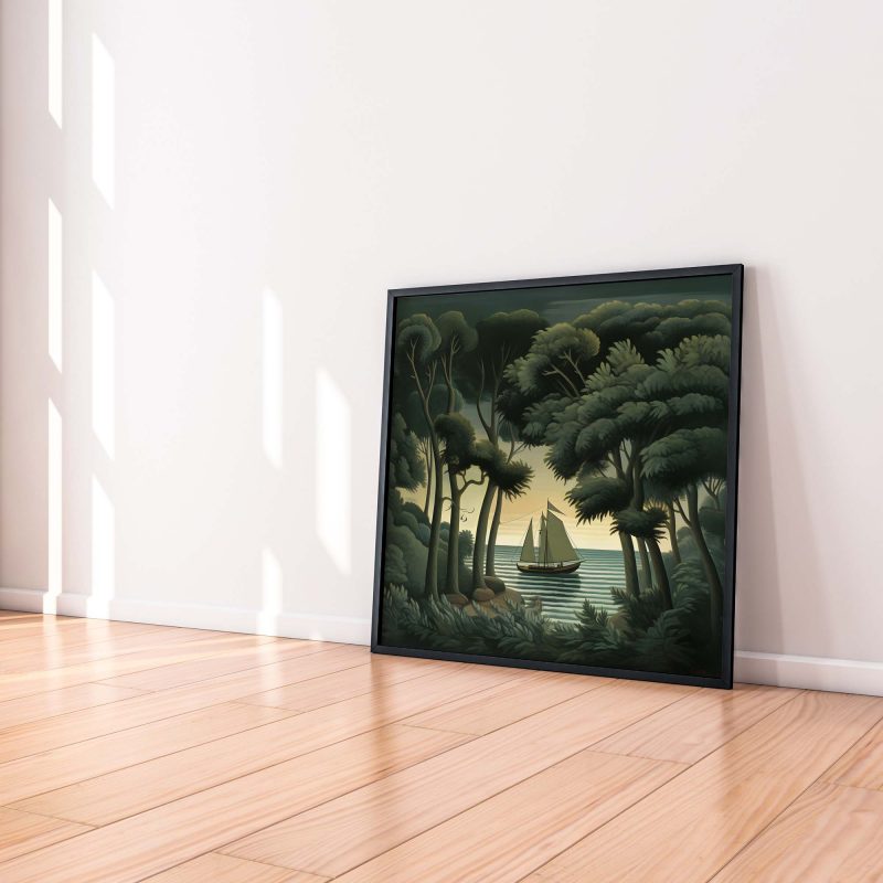 Yacht on Black Sea | Vintage Art Print - Henri Rousseau - Image 4