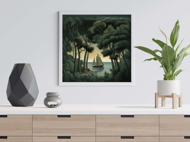 Yacht on Black Sea | Vintage Art Print - Henri Rousseau