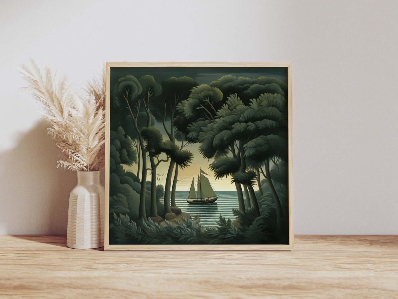 Yacht on Black Sea | Vintage Art Print - Henri Rousseau - Image 9