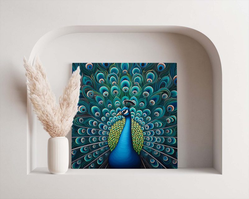 Vintage Blue Peacock Print - Image 3