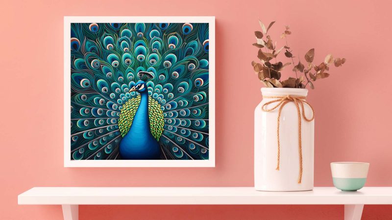 Vintage Blue Peacock Print - Image 5