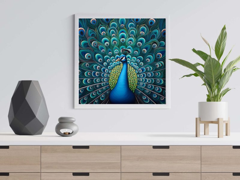 Vintage Blue Peacock Print - Image 6