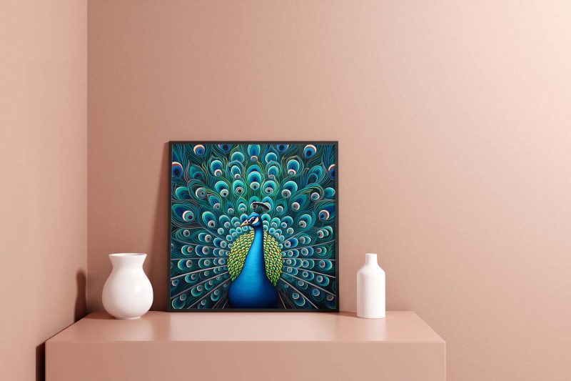 Vintage Blue Peacock Print - Image 7