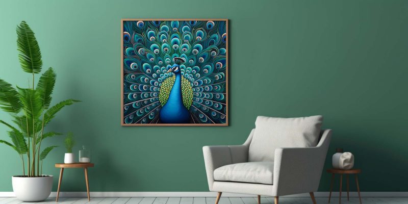 Vintage Blue Peacock Print - Image 8