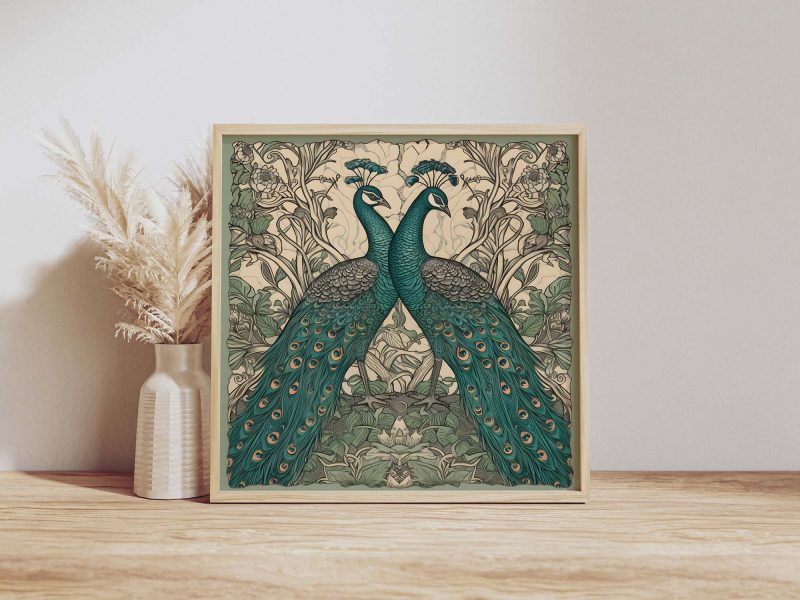 Vintage Peacock Art Decor - William Morris