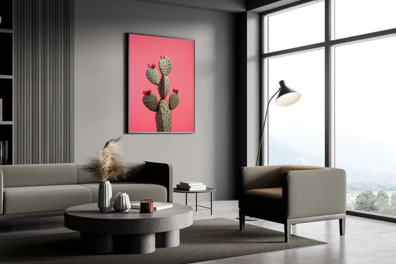 Kaktus Red - Wandkunst für Wohnzimmer Pflanzen Gemälde moderne Kunst - Image 4