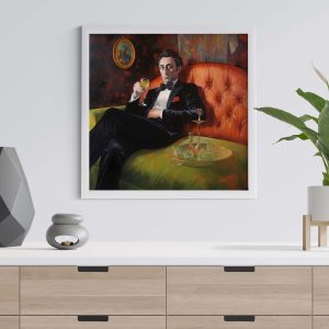 Decadent Man On Couch #2 | Vintage Art Poster