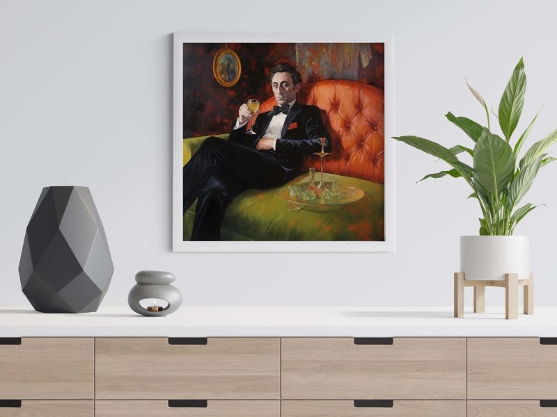 Decadent Man On Couch #2 | Vintage Art Poster