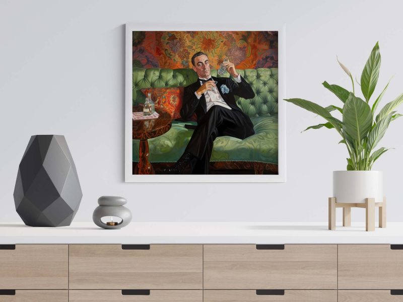 Decadent Man On Couch - Poster Oil Painting Art Print - Image 5