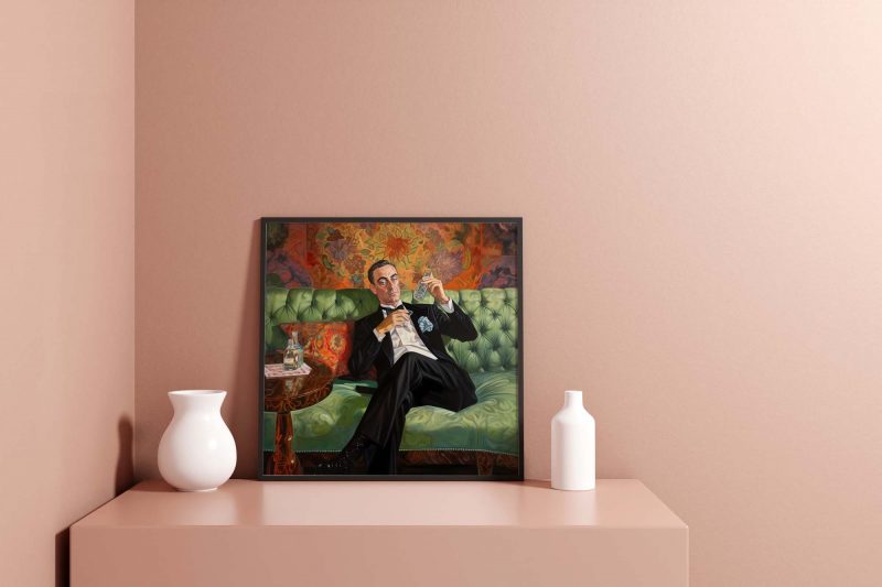 Decadent Man On Couch - Poster Oil Painting Art Print - Image 6