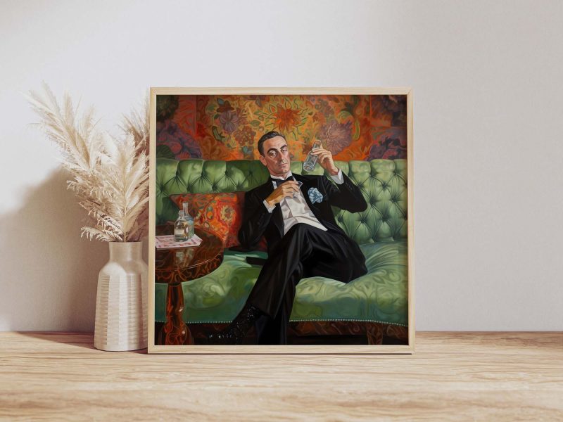 Decadent Man On Couch - Poster Oil Painting Art Print - Image 9