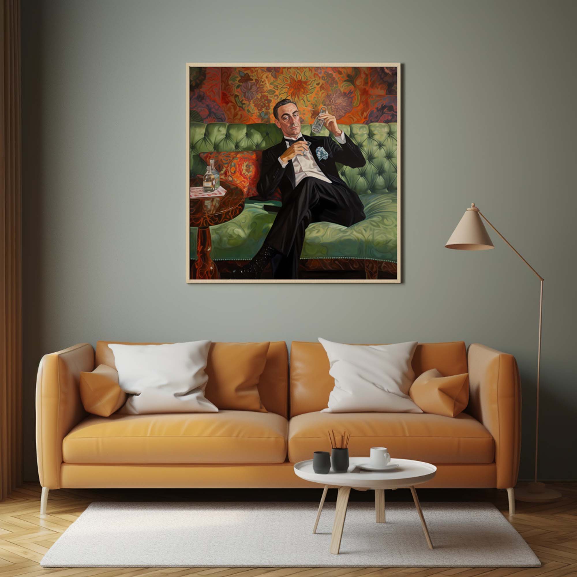 Decadent Man On Couch - Poster Oil Painting Art Print - Image 10