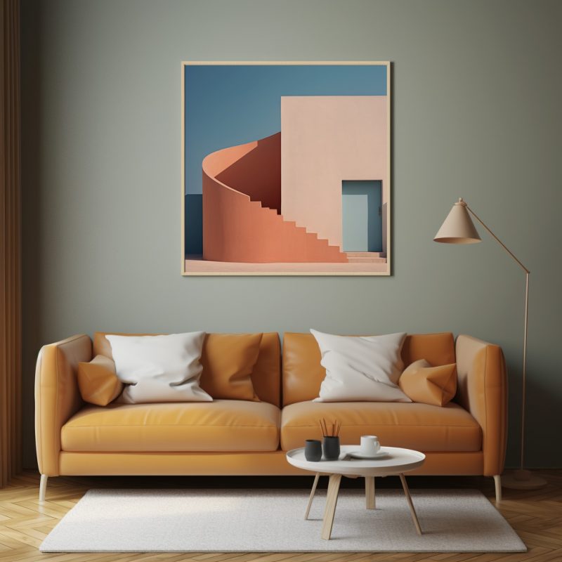 Facades - Round Orange Staircase - Poster - Architectural - Image 10