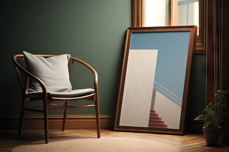 White and Orange Staircase - Architecture Poster - Vibrant Home Decor - Image 6