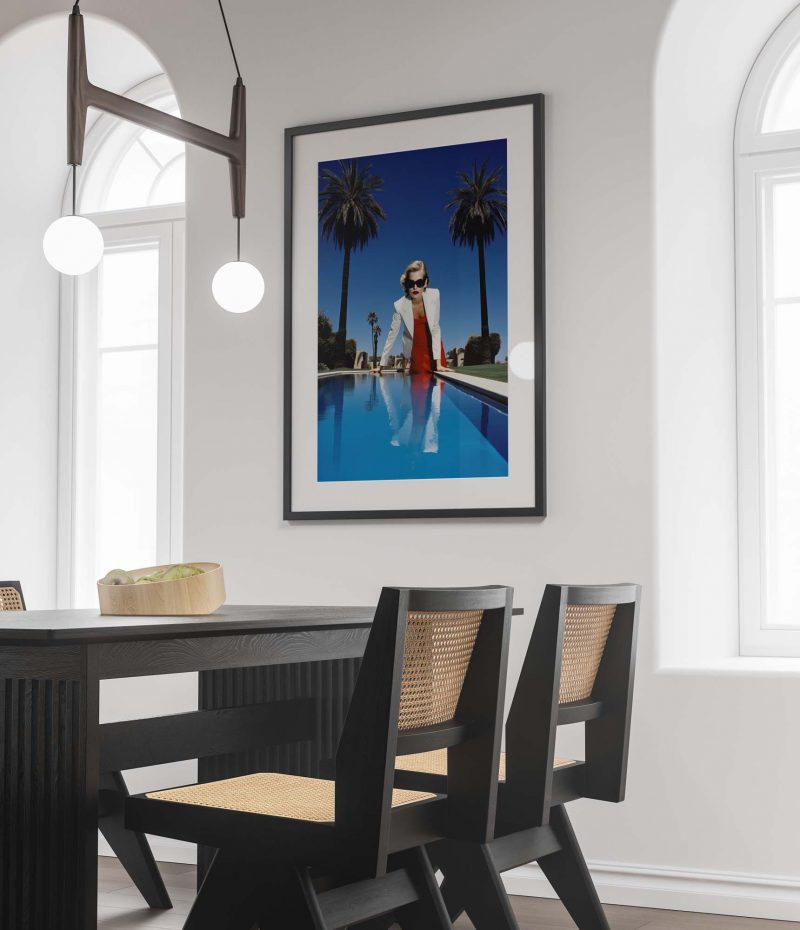 Female 90s Model at the Pool - Photo Poster, Helmut Newton style - Image 3