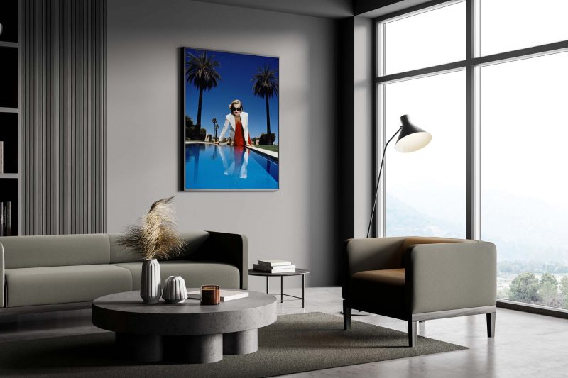 Female 90s Model at the Pool - Photo Poster, Helmut Newton style - Image 4