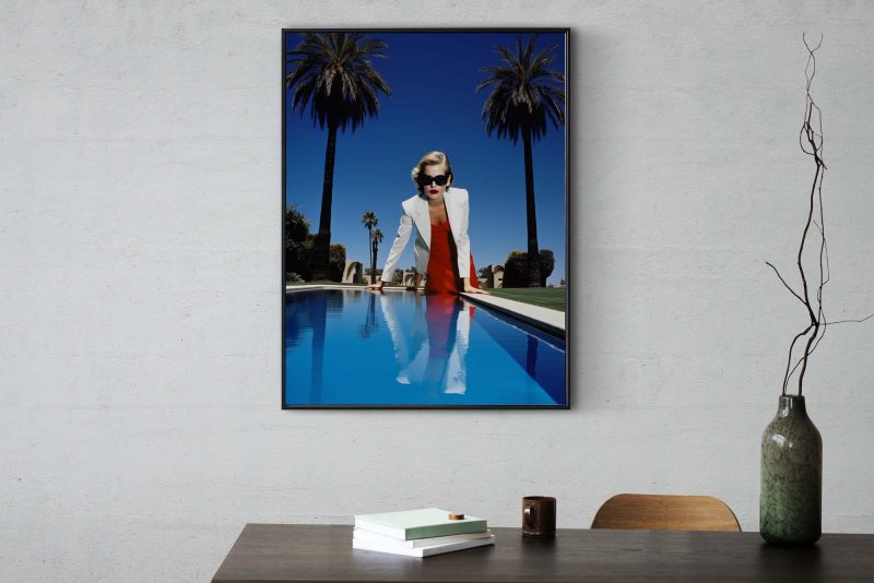 Female 90s Model at the Pool - Photo Poster, Helmut Newton style - Image 7