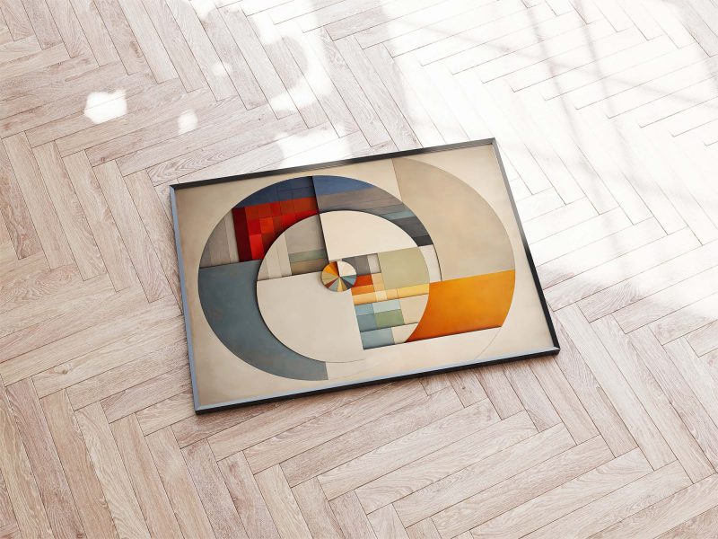 Abstract Bauhaus Poster: Fibonacci