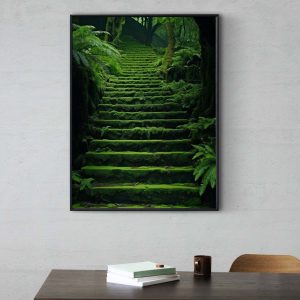 Green Moss Stairs - Poster