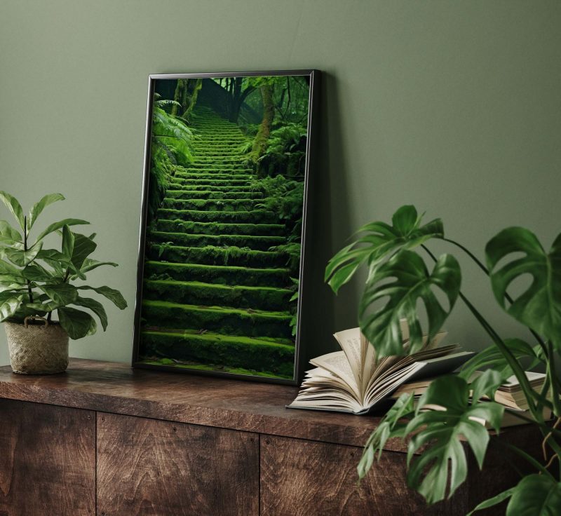 Green Moss Stairs - Poster - Image 8
