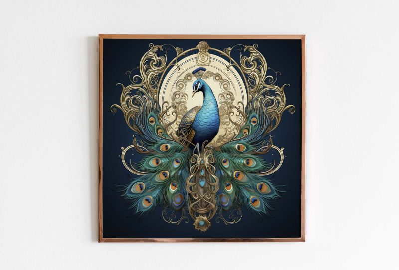 Beautiful Peacock Illustration Poster | Royal Peacock Design Print - Image 12