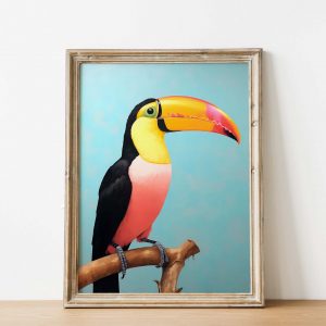 Toucan Painting #3 - Retro 1960s Bird Illustration Poster