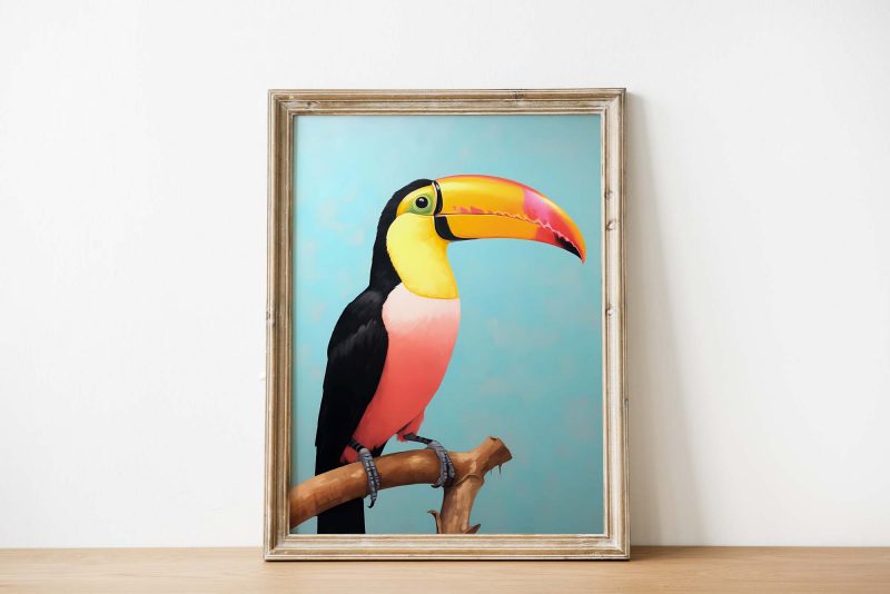 Toucan Painting #3 - Retro 1960s Bird Illustration Poster