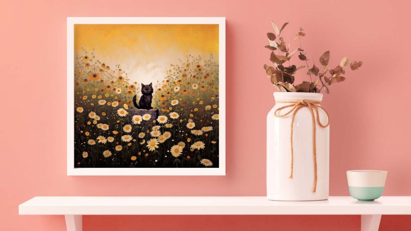Whiskers in the Garden Gustav Klimt Garden Cat Print, Cat Poster, Black Cat Art - Image 6