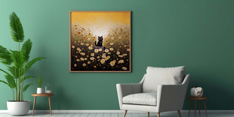 Whiskers in the Garden Gustav Klimt Garden Cat Print, Cat Poster, Black Cat Art - Image 7