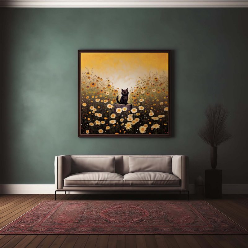 Whiskers in the Garden Gustav Klimt Garden Cat Print, Cat Poster, Black Cat Art - Image 11