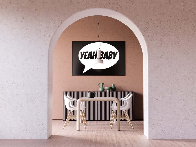 Yeah Baby | Energetic Typography Poster | Modern Wall Art Print - Image 2