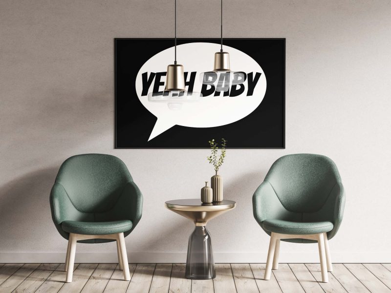 Yeah Baby | Energetic Typography Poster | Modern Wall Art Print - Image 3