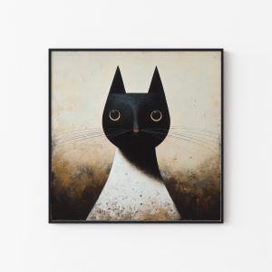 Abstract Cat Painting |  | Cat Wall Decoration | Illustrated Cats Canvas