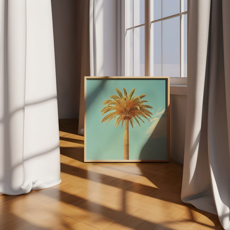 Palm Tree in Pastel Poster | Wes Anderson Style Canvas | Miami Summer Poster - Image 6
