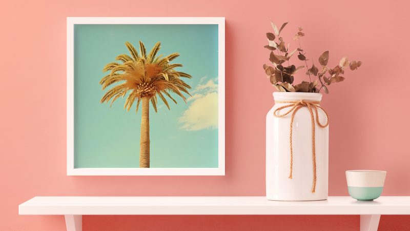 Palm Tree in Pastel Poster | Wes Anderson Style Canvas | Miami Summer Poster - Image 7