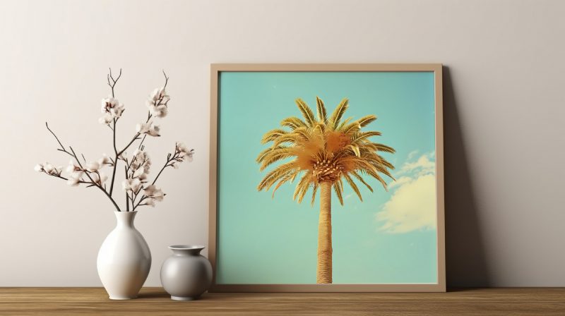 Palm Tree in Pastel Poster | Wes Anderson Style Canvas | Miami Summer Poster - Image 8