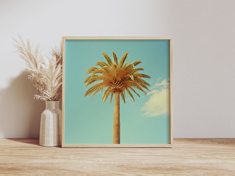 Palm Tree in Pastel Poster | Wes Anderson Style Canvas | Miami Summer Poster - Image 5