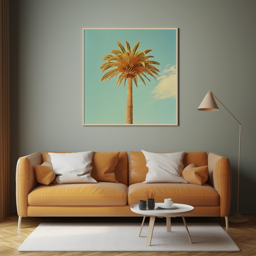 Palm Tree in Pastel Poster | Wes Anderson Style Canvas | Miami Summer Poster - Image 4
