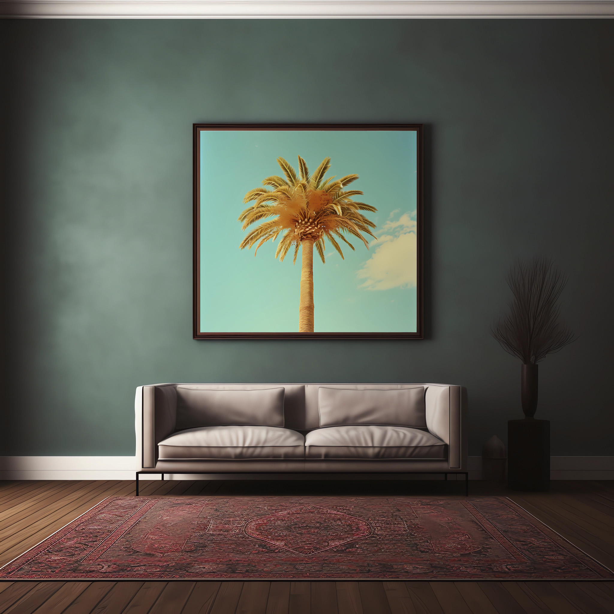 Palm Tree in Pastel Poster | Wes Anderson Style Canvas | Miami Summer Poster - Image 11