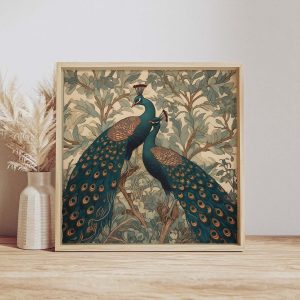 Peacock Wall Art | botanical Poster | William Morris Art Decor - Poster