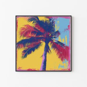 Pop Art Palm Tree in Andy Warhol Style | Modern Art Botanical Canvas | Sommerurlaub