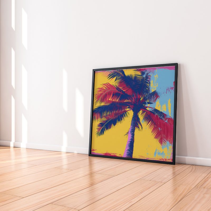 Pop Art Palm Tree in Andy Warhol Style | Modern Art Botanical Canvas | Sommerurlaub - Image 2