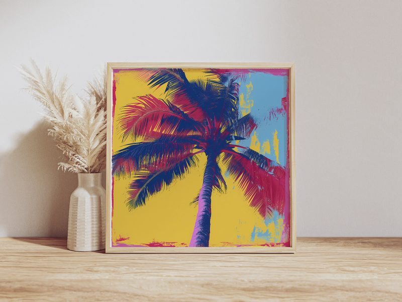Pop Art Palm Tree in Andy Warhol Style | Modern Art Botanical Canvas | Sommerurlaub - Image 6