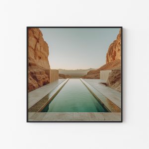 Swimming Pool in the Desert Poster | Photography Art Print Canvas | Framed Posters