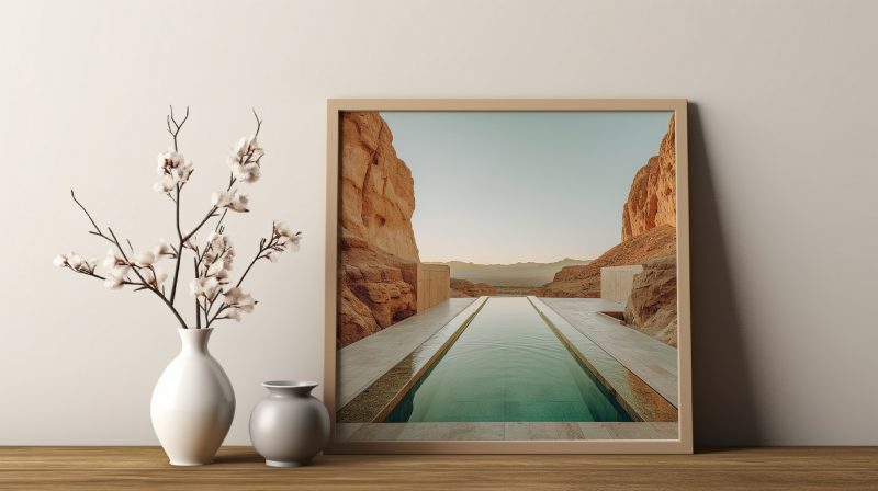 Swimming Pool in the Desert Poster | Photography Art Print Canvas | Framed Posters - Image 7
