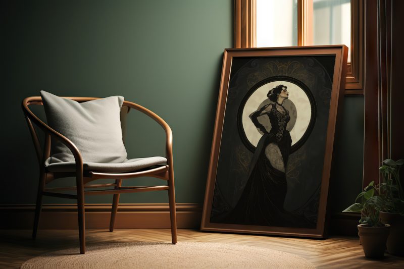 Art Nouveau Goddess Poster | Alphonse Mucha Dark Gothic Queen Art  | Classical Art Print - Image 7