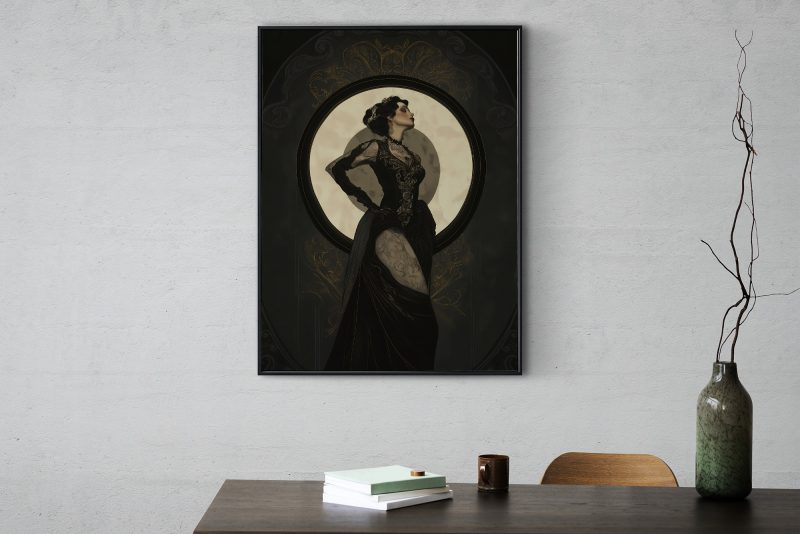 Art Nouveau Goddess Poster | Alphonse Mucha Dark Gothic Queen Art  | Classical Art Print - Image 5