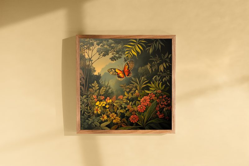 Butterfly in the Jungle Retro Painting Print | Henri Rousseau Style Art | Maximalist Decor Poster - Image 7